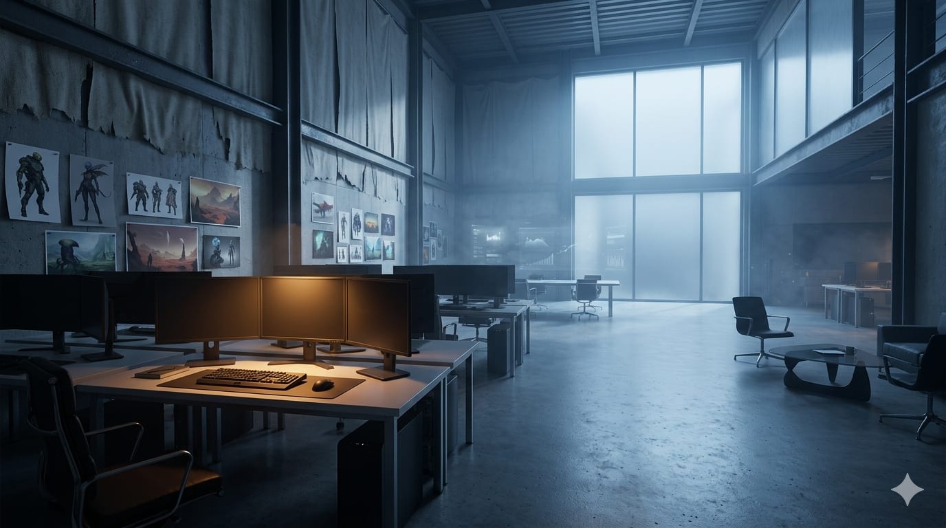 Studio atmosphere — the floor at the forge.